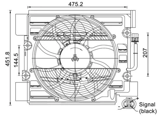 BMW RADYATOR FANI KOMPLE 3 FİŞLİ M52 M54 M62 E39 OEM 64546921395 - 1